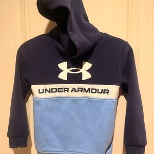 Under Armour Boys Blue Pull Over Hoodie Sweatshirt sz 7